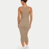 Womens base racer midi dress – grey green