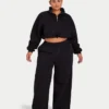 Womens collective wide leg sweatpant – black
