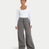 Womens collective wide leg sweatpant – charcoal grey
