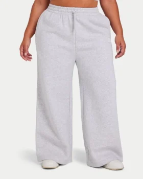 Womens collective wide leg sweatpant – grey marl