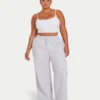 Womens collective wide leg sweatpant – grey marl