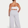 Womens collective wide leg sweatpant – grey marl