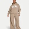 Womens collective wide leg sweatpant – mocha