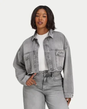 Womens cropped denim jacket