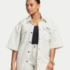 Womens denim short sleeve shirt Womens denim short sleeve shirt