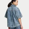 Womens denim short sleeve shirt Womens denim short sleeve shirt