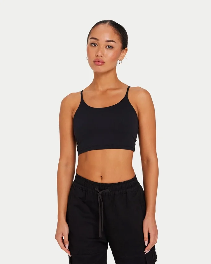 Womens essential crop top – black Womens essential crop top – black