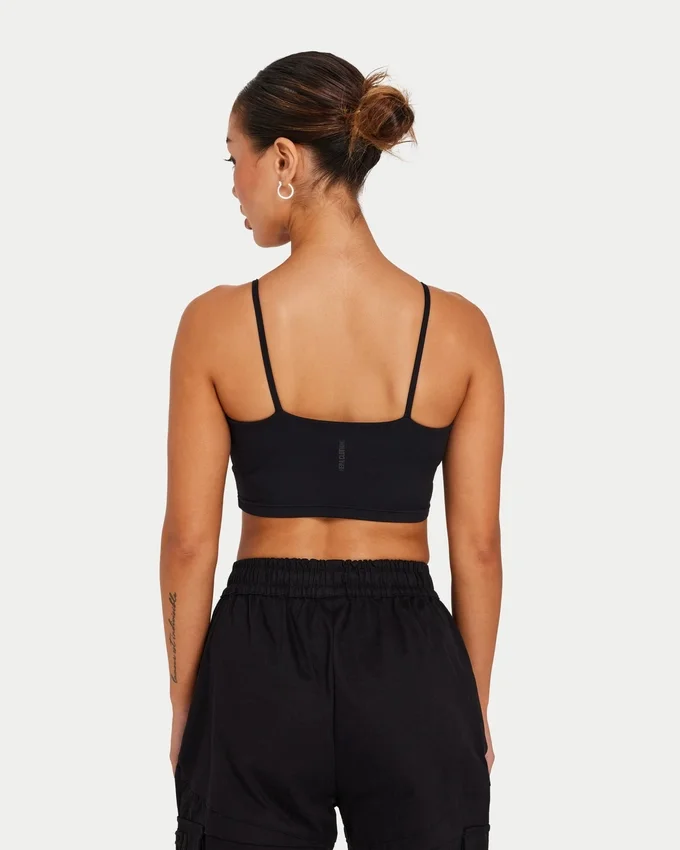 Womens essential crop top – black Womens essential crop top – black