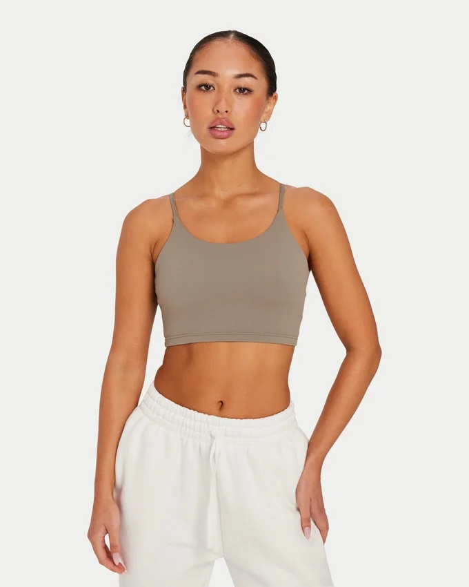 Womens essential crop top – marsh grey Womens essential crop top – marsh grey
