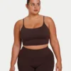 Womens essential crop top – slate brown Womens essential crop top – slate brown
