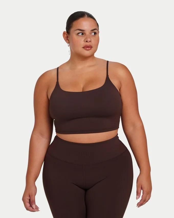 Womens essential crop top – slate brown Womens essential crop top – slate brown