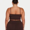 Womens essential crop top – slate brown Womens essential crop top – slate brown