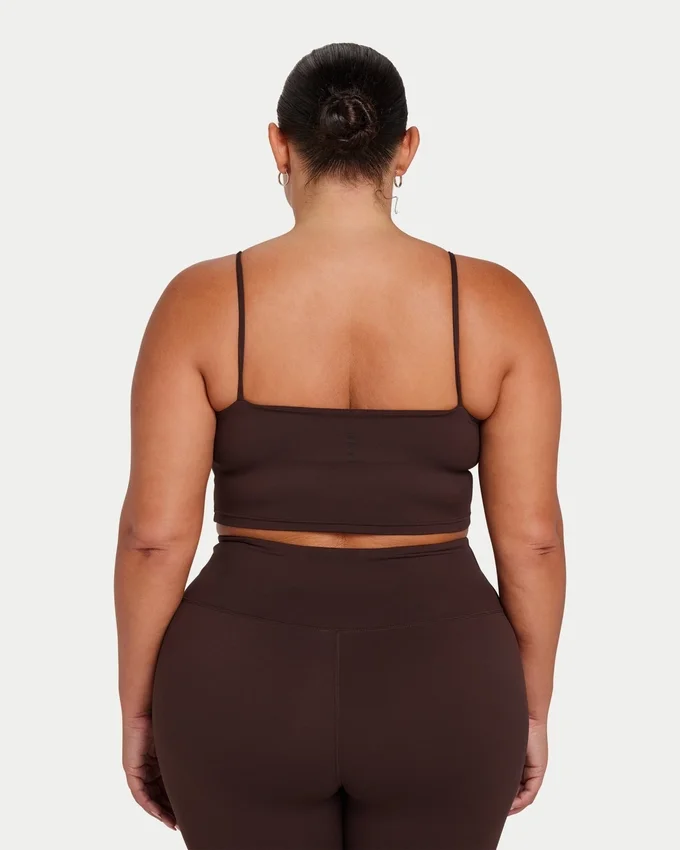 Womens essential crop top – slate brown Womens essential crop top – slate brown