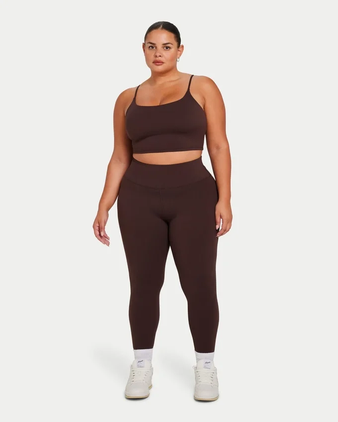 Womens essential crop top – slate brown Womens essential crop top – slate brown