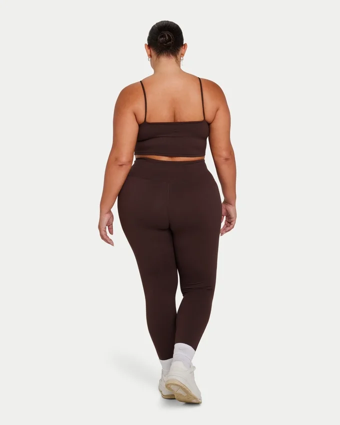 Womens essential crop top – slate brown Womens essential crop top – slate brown