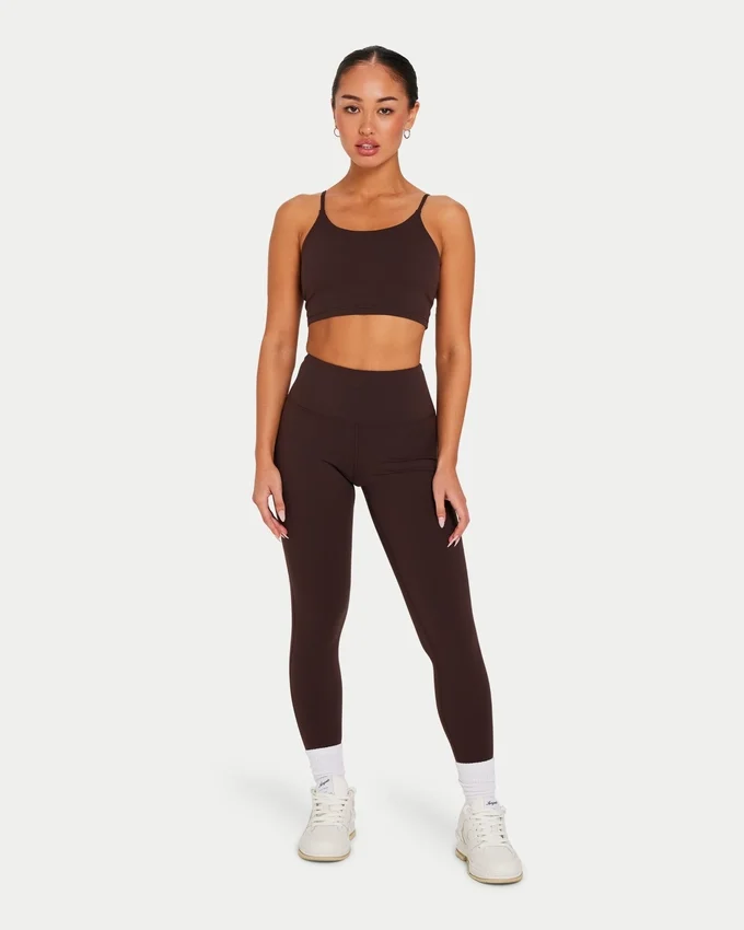 Womens essential crop top – slate brown Womens essential crop top – slate brown