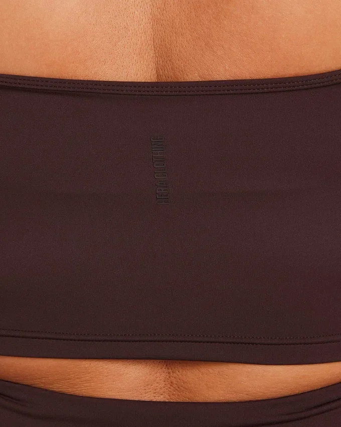 Womens essential crop top – slate brown Womens essential crop top – slate brown