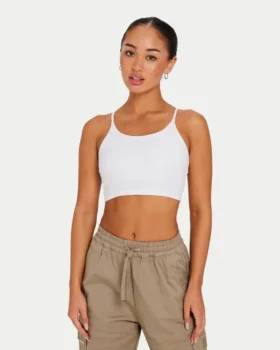 Womens essential crop top – white