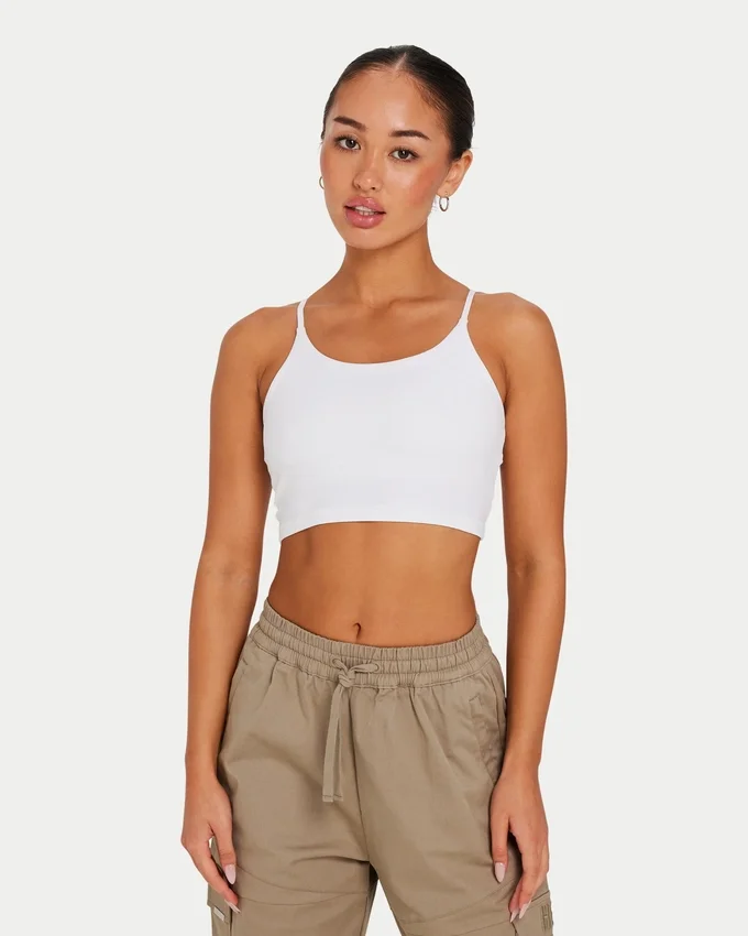 Womens essential crop top – white Womens essential crop top – white
