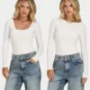 Womens essential dual wear long sleeve top Womens essential dual wear long sleeve top