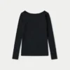 Womens essentials dual wear long sleeve top – black