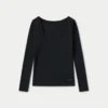 Womens essentials dual wear long sleeve top – black