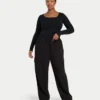 Womens essentials dual wear long sleeve top – black