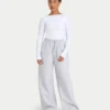 Womens essentials dual wear long sleeve top – white