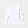 Womens essentials dual wear long sleeve top – white