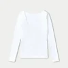 Womens essentials dual wear long sleeve top – white