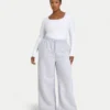 Womens essentials dual wear long sleeve top – white