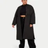 Womens longline puffer jacket – black Womens longline puffer jacket – black