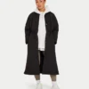 Womens longline puffer jacket – black Womens longline puffer jacket – black
