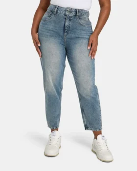 Womens mom jean – mid wash