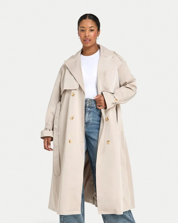Womens oversized trench coat – safari Womens oversized trench coat – safari