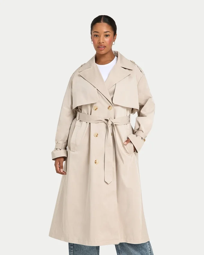 Womens oversized trench coat – safari Womens oversized trench coat – safari