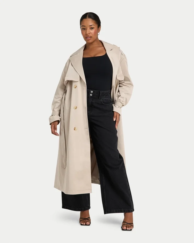 Womens oversized trench coat – safari Womens oversized trench coat – safari