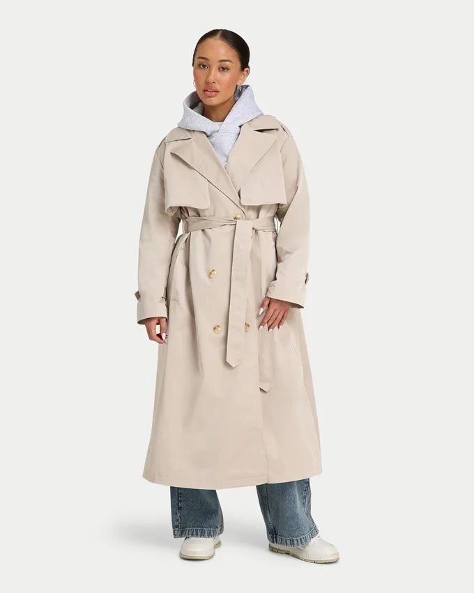 Womens oversized trench coat – safari Womens oversized trench coat – safari