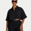 Womens resort crop shirt – black
