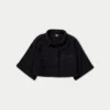 Womens resort crop shirt – black