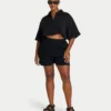 Womens resort crop shirt – black