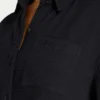 Womens resort crop shirt – black