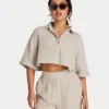 Womens resort cropped shirt Womens resort cropped shirt