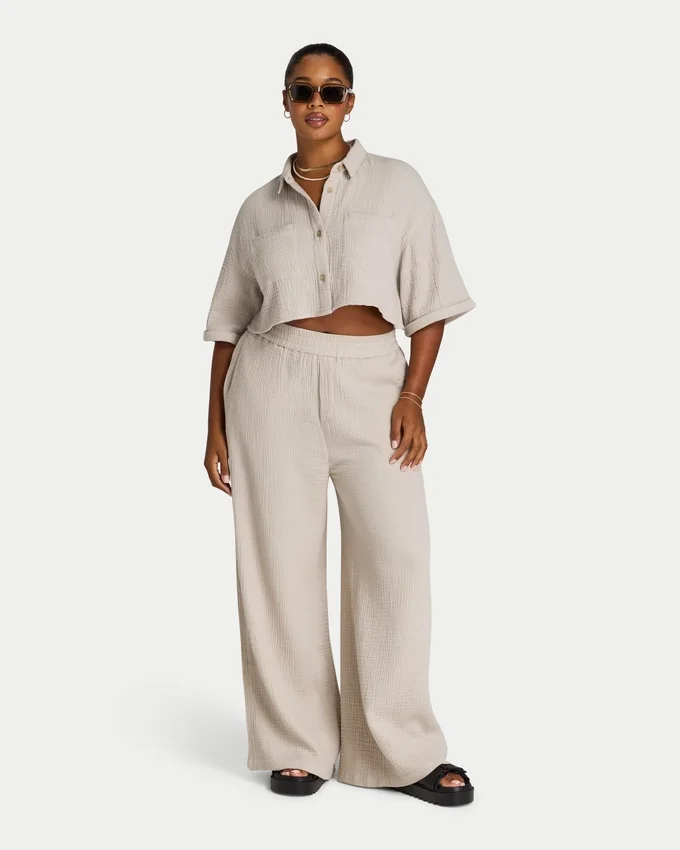 Womens resort cropped shirt Womens resort cropped shirt