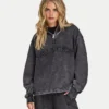 Womens signature washed oversized 1/4 zip sweatshirt Womens signature washed oversized 1/4 zip sweatshirt