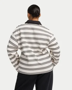 Womens striped rugby polo shirt