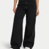 Womens wide leg denim jean – black Womens wide leg denim jean – black