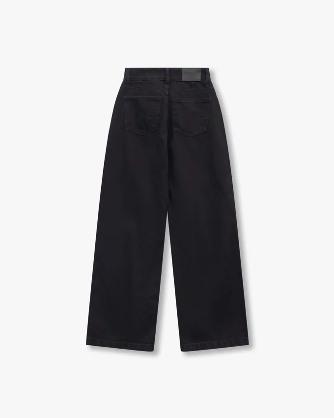 Womens wide leg denim jean – black Womens wide leg denim jean – black