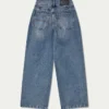 Womens wide leg denim jean – mid wash