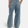 Womens wide leg denim jean – mid wash
